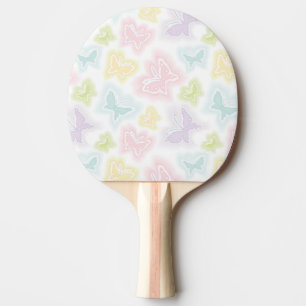 Raquette De Ping Pong Arrière - plan avec des papillons dans l'aquarell