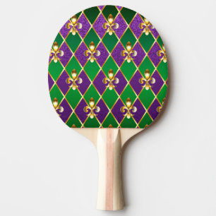 Raquette De Ping Pong Arrière - plan de bijoux Mardi Gras