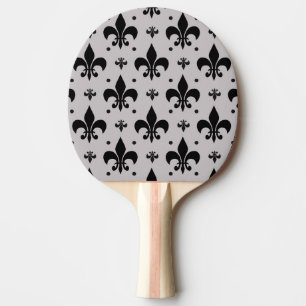 Raquette De Ping Pong Arrière - plan gris Fleur-de-lis Motif Design
