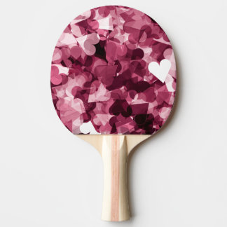 Raquette De Ping Pong Arrière - plan rose doux de coeurs de Kawaii