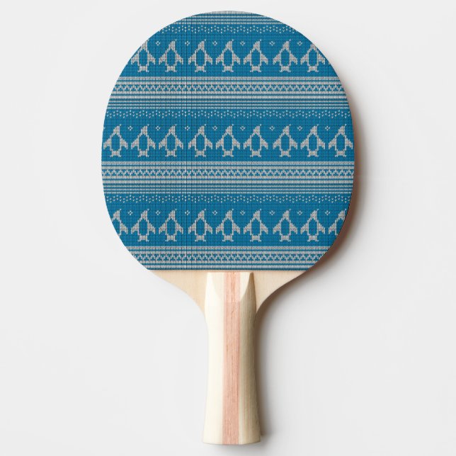 Raquette De Ping Pong Arrière - plan tricoté par bleu (Devant)