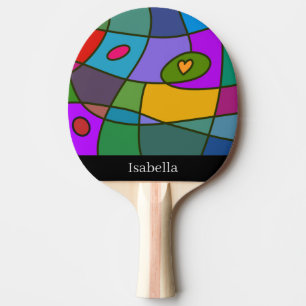 Raquette De Ping Pong Art Abstrait Avec Amour