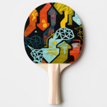 Art Abstrait des flèches Ping Paddles Ping Pong