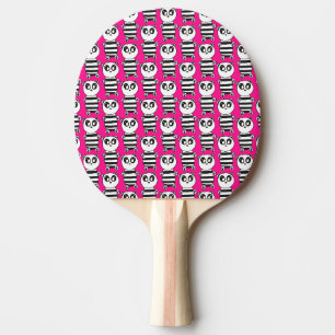 Raquette De Ping Pong Art de panda noir et blanc ludique