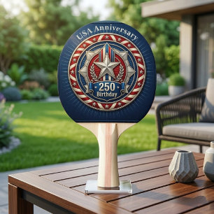 Raquette De Ping Pong Art du patrimoine patriotique américain pour le 25