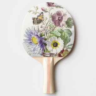 Raquette De Ping Pong Art floral papillon vintage de William van Leen
