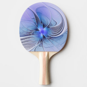 Raquette De Ping Pong Art fractal moderne abstrait bleu lavande