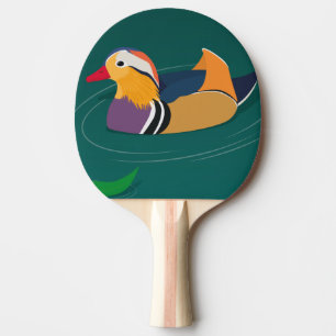 Raquette De Ping Pong Art numérique moderne de Mandarin coloré