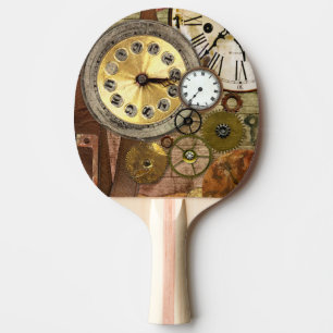 Raquette De Ping Pong Art rouillé de Steampunk d'horloges vieil