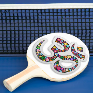 Raquette De Ping Pong Art symbolique floral Namaste