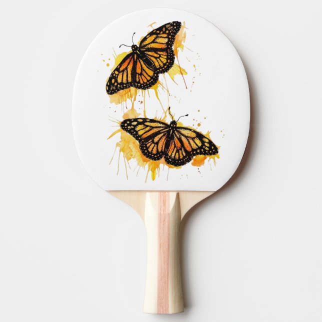 Raquette De Ping Pong Artistic Watercolor Monarch Butterfly Nature Art (Devant)