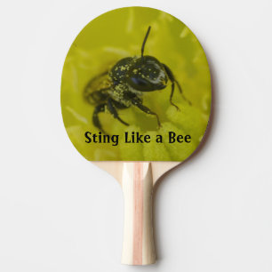 Raquette De Ping Pong Assis comme une abeille - Drôle avec du texte