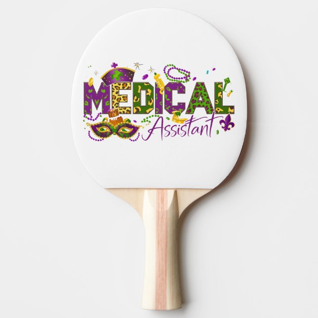 Raquette De Ping Pong Assistant Médical - Mardi Gras (Devant)