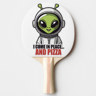Raquette De Ping Pong Astronaute Alien Mignon "Je viens en paix et avec