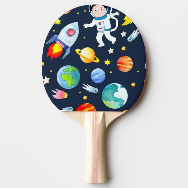 Raquette De Ping Pong Astronaute dans l'espace Planètes et Fusées Motif (Devant)