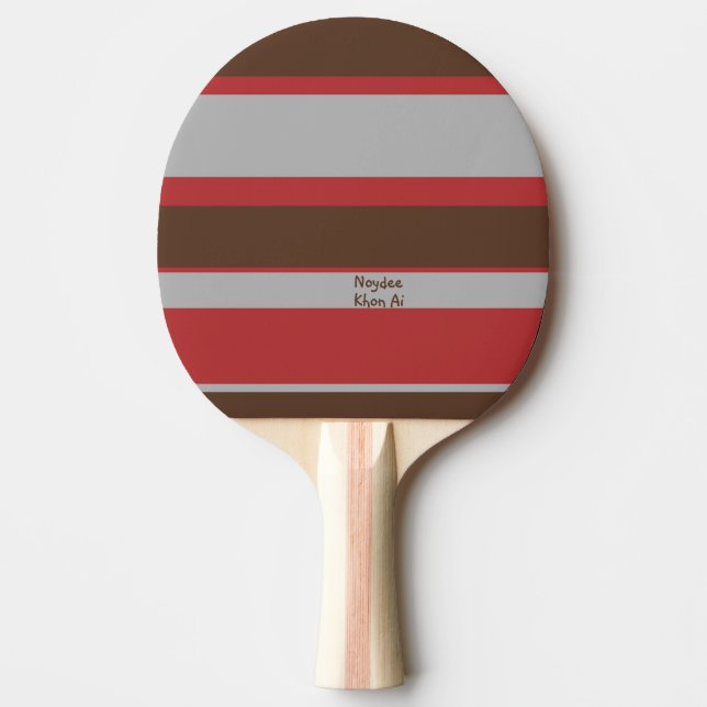 Raquette De Ping Pong Asymmetric Stripes Horizontal Lines Gray Red Brown (Devant)