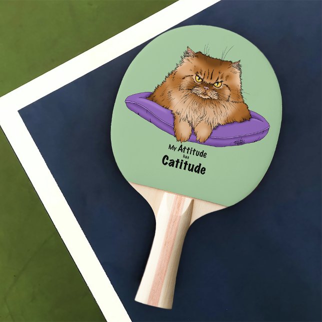 Raquette De Ping Pong Attitude de chat drôle (Créateur téléchargé)
