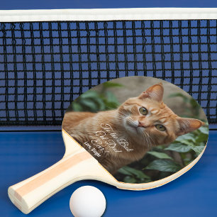 Raquette De Ping Pong Au meilleur chat papa jamais photo personnalisée