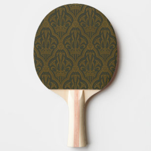 Raquette De Ping Pong Audsley Or Vintage Gold Lily Couronne Vert Damassé