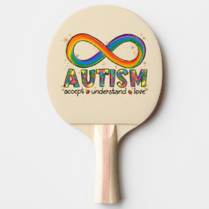Raquette De Ping Pong Autisme Symbole Infini Accepter, Comprendre, Amour