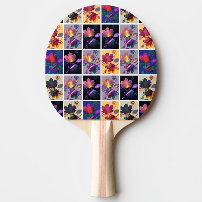 Raquette De Ping Pong Autumn Leaves Rustic Patchwork (Devant)