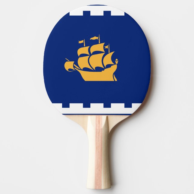 Raquette de ping pong avec drapeau de Québec (Devant)