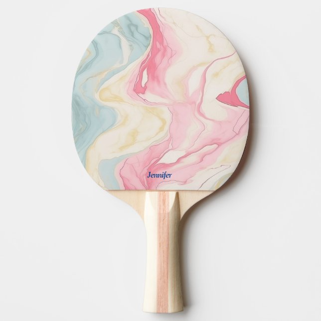 Raquette de ping pong avec impression pastel abstr (Devant)