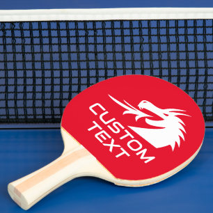 Raquette de ping pong avec logo de dragon rouge po