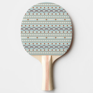 Raquette De Ping Pong Aztec Formes Motif Rusts Crème Turquoise-Bleu