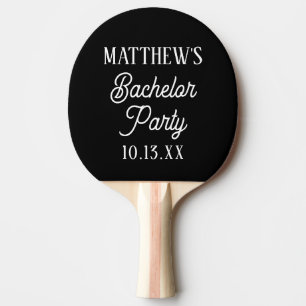Raquette De Ping Pong Bachelor Party Typographie moderne Mariage Faveur