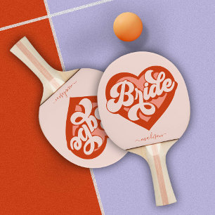 Raquette De Ping Pong Bachelorette Mariée Babe Tribe Squad Heart