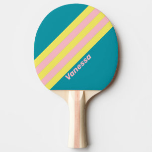 Raquette De Ping Pong Baiser de Mer Sucré Rayé avec Nom