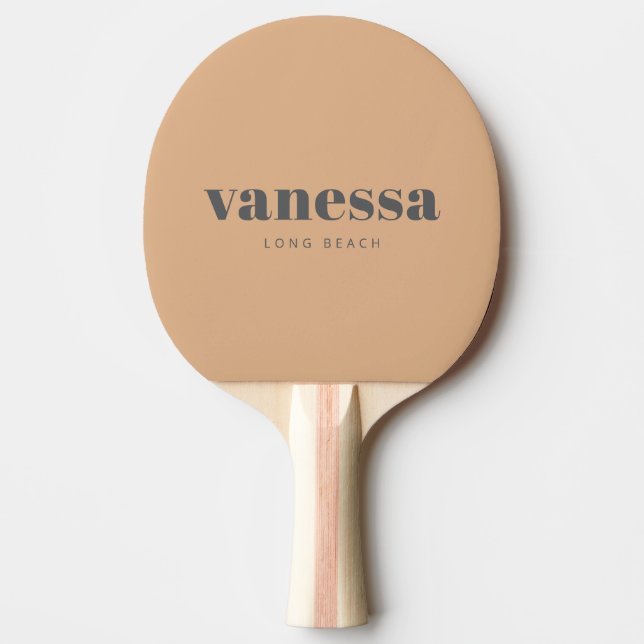 Raquette De Ping Pong Baiser de pêche Minimal Moderne Nom Classique (Devant)