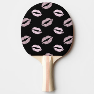 Raquette De Ping Pong Baisers Rose Argenté