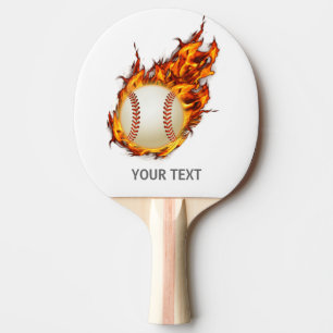 Raquette De Ping Pong Bal de baseball sur batte de feu personnalisé