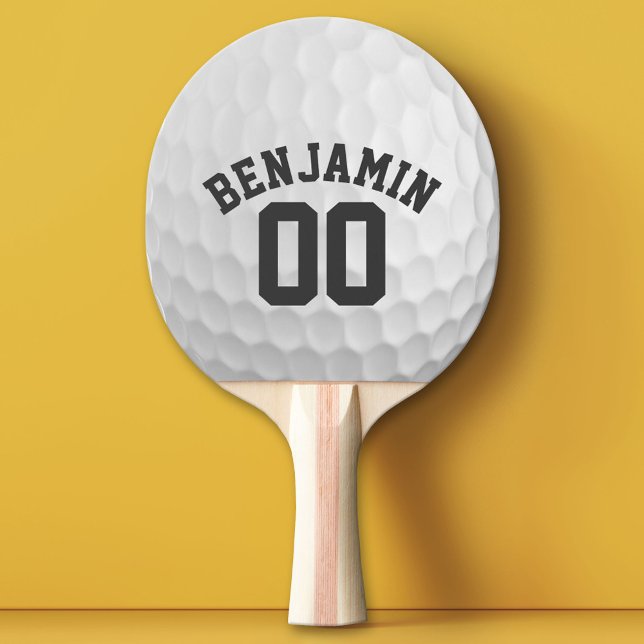 Raquette De Ping Pong Bal de golf avec numéro de nom personnalisé (Custom Ping Pong Paddle with a Sports Theme)