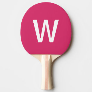 Raquette De Ping Pong Balle de ping-pong à monogramme rose chaud et blan