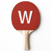 Balle de ping-pong à monogramme rouge et blanc