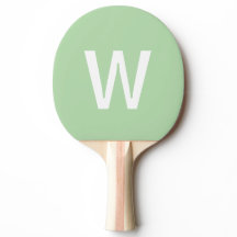 Balle de ping-pong monogramme vert pâle et blanc