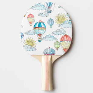 Raquette De Ping Pong Ballons vintages : Aquarelle Whimsical sans joint.