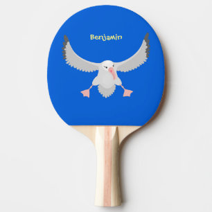 Raquette De Ping Pong Bande dessinée de l'oiseau mûre albatros