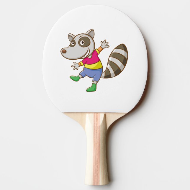 Raquette De Ping Pong Bande dessinée de raton laveur (Dos)