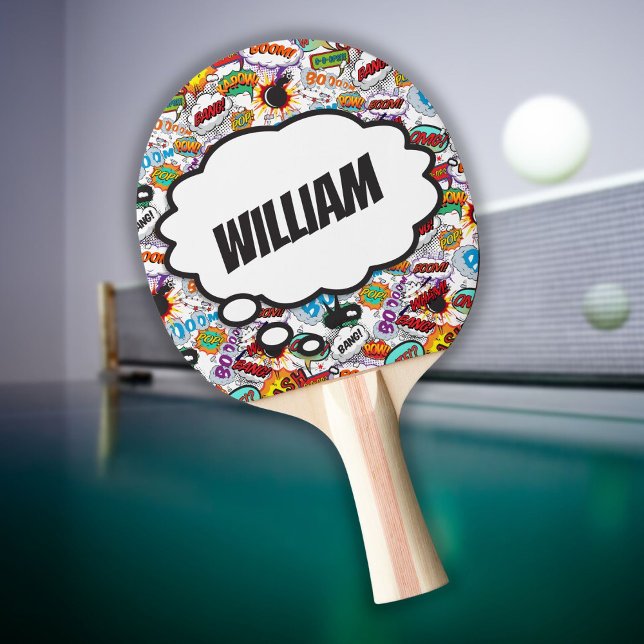 Raquette De Ping Pong Bande dessinée personnalisée amusante (Créateur téléchargé)
