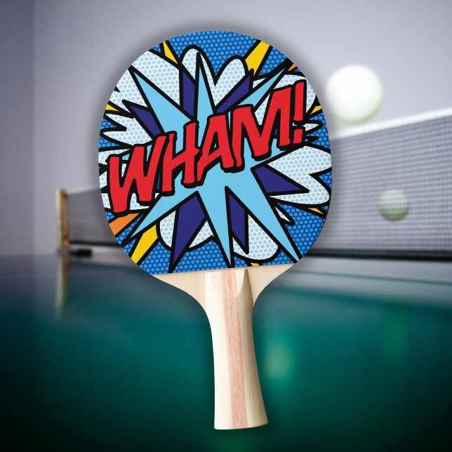 Raquette De Ping Pong Bande dessinée Pop Art WHAM! (Créateur téléchargé)