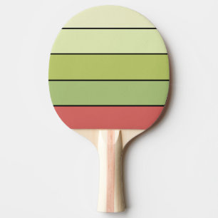 Raquette De Ping Pong Bandes Couleur Melon Vert Rouge Sur Papier Aquarel