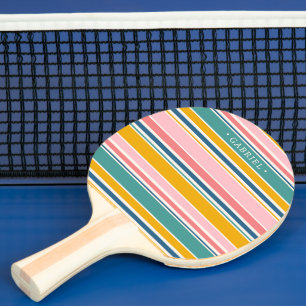 Raquette De Ping Pong Bandes de couleurs à thème de plage   Ajouter Votr