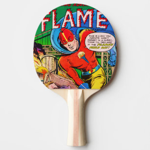 Raquette De Ping Pong Bandes dessinées de flamme
