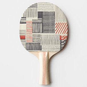 Raquette De Ping Pong Bandes géométriques dessinées à la main, motif san