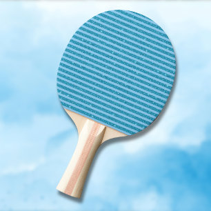 Raquette De Ping Pong Bandes Horizontales de Style Pailleté Bleu Océan C