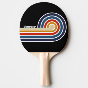 Raquette De Ping Pong Bandes ondulées de couleur arc-en-ciel Retro Ice a
